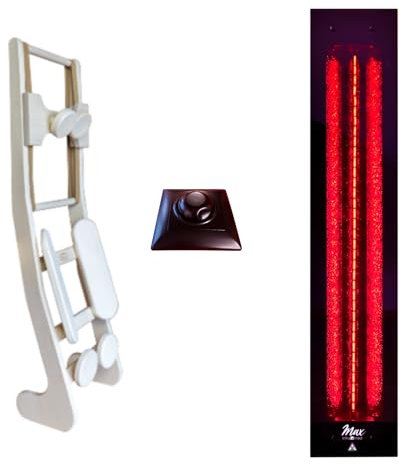 Set frameless InfraROTmed MAX© - Radiatore di calore profondo 500 W + regolatore icon eco1 + schienale, riscaldatore a infrarossi per sauna e cabina a infrarossi, faretto a spettro completo (1 x 500 W