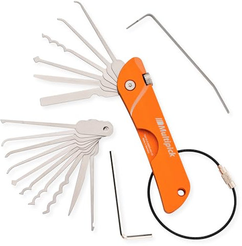 Multipick Taschenmesser Dietrich Profi [7 Werkzeuge | EDC Edition | +10 Klingen] Lockpicking Set im Taschenmesserformat, Picking Tool - handliches Schlüsseldienst Werkzeug