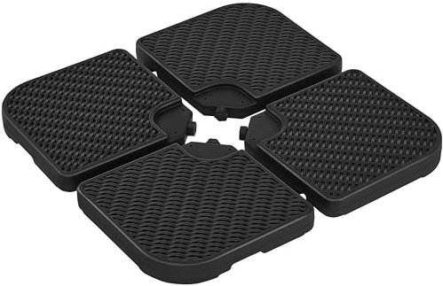 Yaheetech 4 Stück Sonnenschirmfliesen, Wasserfüllung, 60 l, Sonnenschirmständer, Beschwerung, Sonnenschirmständer, Garten, Terrasse, Pool, Restaurant, 105 × 105 × 7,5 cm, schwarz