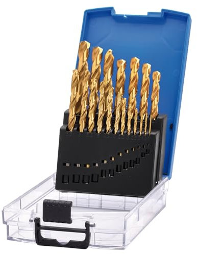 Draper 19pcs HSS Titanium Nitride Coated Drill Bit Set 1.0-10.0mm - 08885 - for Steel, Non-Ferrous Metals, Wood and Hard Plastic