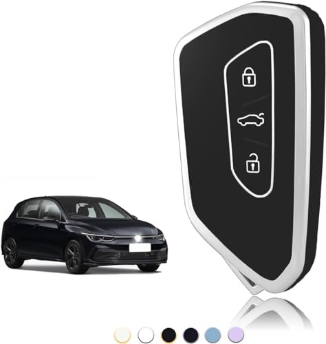 TOOMUME Nyckelfodral, nyckelskal passar till VW Volkswagen Golf 8 MK8 ID.4 Cupra Born Formentor Seat Leon MK4 Ateca Tarraco för Skoda Octavia Enyaq T7 Atlas Crozz, bilnyckelskydd - Smart Key
