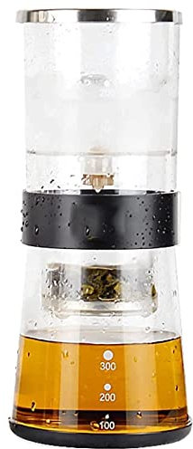 GUOQDAMI Moderna caffettiera, mini caffettiera portatile a freddo con gocciolatore gratuito regolabile, buona sigillatura della caffettiera ghiacciata Caffettiera Pour Over