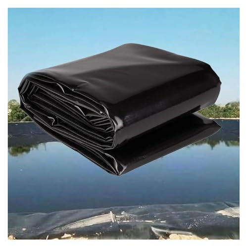 Black Flexible HDPE Pond Liner Heavy Duty 0.12mm Thick Preformed Membrane for Garden Fish Ponds Water Garden Polythene Plastic Sheeting with Heavy Duty Underlay 3x5m (9.8x16.4ft)