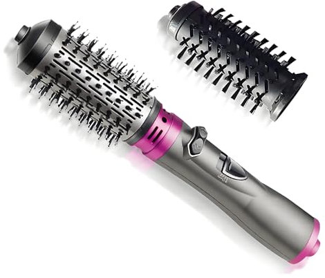 Spazzola ad Aria Calda Rotante, Spazzola asciugacapelli per Capelli con 2 Spazzole intercambiabili, phon Thermal Brush Arricciacapelli Rotante con Ioni Negativi per Capelli Ricci e Lisciante