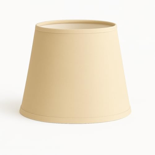 30 cm Lampenschirm, Kegel, Baumwollstoff mit weißer PVC-Rückseite, handgefertigtes Produkt, für Tischlampe, Stehlampe (Creme)