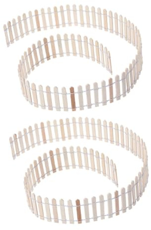 SHINEOFI 2piezas Mini Valla De Madera Adornos para Valla De Jardín Accesorio para Micropaisaje para Decoración De Modelos y Escenarios De Jardín