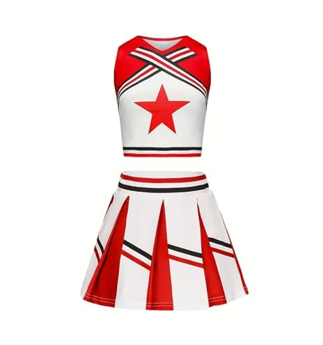 EURDFHY Uniforme de animadora Disfraz de animadora for mujer y niña, uniforme escolar competición, color rojo, for bailar(Red,XL)