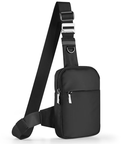 Tibroni Sac à bandoulière, sac à bandoulière, sac à bandoulière, pour homme et femme, avec blocage RFID, sac à dos à bandoulière, étanche, petit sac à main pour sports de plein air, randonnée