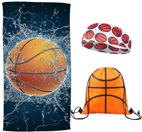 SYTTNUM Asciugamano da Spiaggia da Basket, Basket Telo da Spiaggia,Telo da Mare da Baske & Cinghie per Capelli & Borse Per Spiagge Viaggi Sport - 160 * 80CM