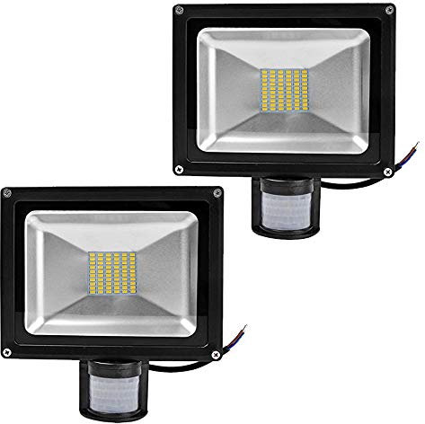 Leetop 20 W 30 W 50 W 80 W LED-strålare med rörelsedetektor och skymningsbrytare 2 st Bianco Caldo: 50 w