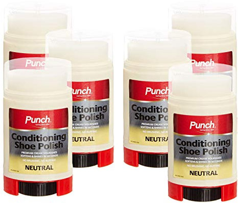 6 x 40ml Punch Conditioning Shoe Polish Neutral - Shines Smooth Leather instantly without buffing