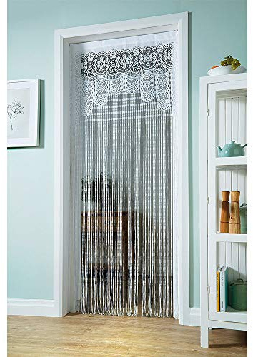 Coopers of Stortford Macramé-Effect Lace String Door Curtain Fly Screen L200 x W90.2cm