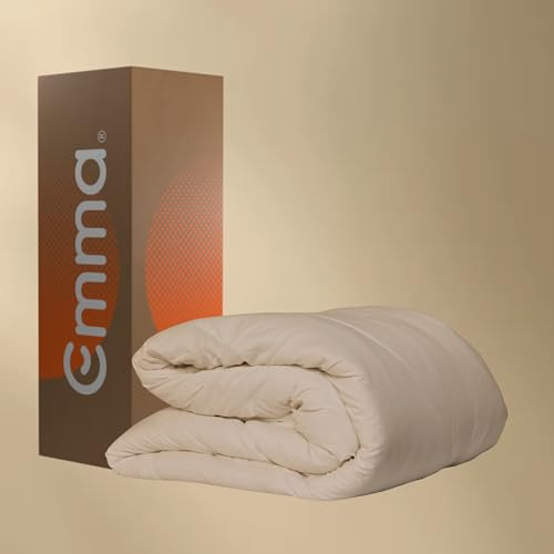 Emma Couette Nuage Tempérée 200x200 cm | Douce et Respirante | Thermorégulatrice et Lavable | Confort Toute l’Année | Microfibres Anti-Allergènes pour Nuit Fraîche et Moelleuse | Hiver