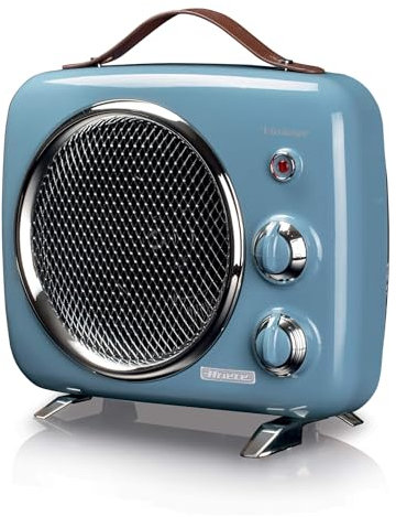 Ariete 808 - Calefactor vintage, frío y cálido, termostato ajustable, asa para fácil transporte, 2000 W, color azul claro