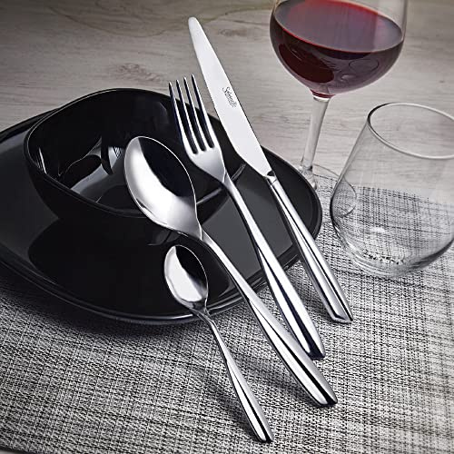 Salvinelli FPTR - Forchetta da pesce in acciaio inox, estremità a specchio, spessore 4,0 mm, lunghezza 200 mm, confezione da 12