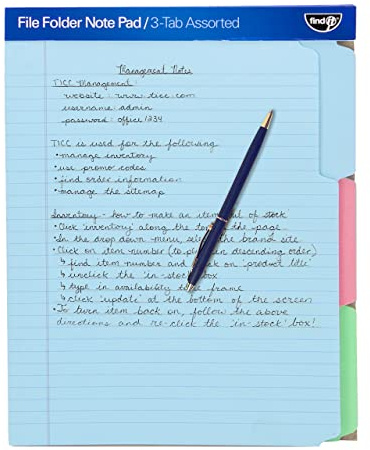 Find It File Folder Notepad - Pack of 12-9.5 x 12.5 Inch Notebook Organizer Folders for Filing, Document, and Clipboard Organization - Assorted Colors
