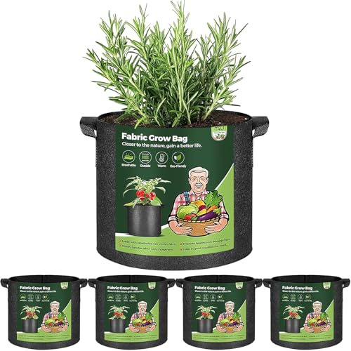 T4U Lot de 5 19L Sacs de Plantation pour familles et débutants, cultiver tomates et Pommes de Terre Facilement, Pot de Culture légumes pour Potager Domestique, Balcon ou Jardin