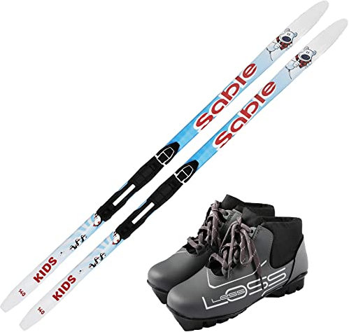 Skiwax Europe Kinder Langlaufski-Set Panda: Langlauf-Ski + NNN-Bindung + NNN-Langlaufschuhe - Länge: 120cm