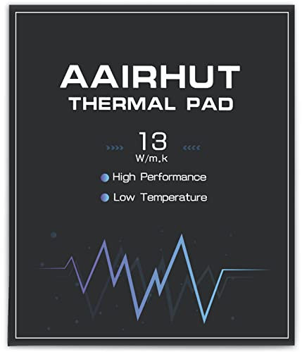 Aairhut Thermal Pad Wärmeleitpad 13W/mK, 120x120x1,5mmSilikon-Kühlpad, GPU, Nicht leitend, hitzebeständig, Extreme Odyssey-Abdeckung mit Zwei selbstklebenden Folien für PC-Laptop-Kühlkörper/GPU/CPU