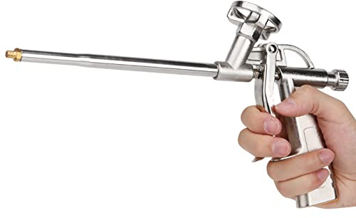 Foam Dispensing Gun,Spray Foam Gun,Pistolet De Calfeutrage Mousse Professional Spray,Galvanized Steel Quad 1 Pcs Foam Expanding Spray Gun Sealant Dispensing Pu Insulating Applicator Tool