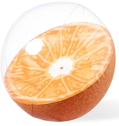 Aufblasbarer Wasserball in verschiedenen Fruchtformen (Melone, Erdbeere, Orange) mit Durchmesser von 28cm von notrash2003 (Orange)