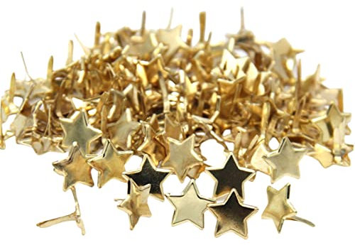 Amagogo 50x sternförmige Mini Brads, langlebige dekorative Musterclips, Bastelarbeiten aus Metall, Papierverschlüsse, Brads für Scrapbook, DIY, Fotoprojekt,