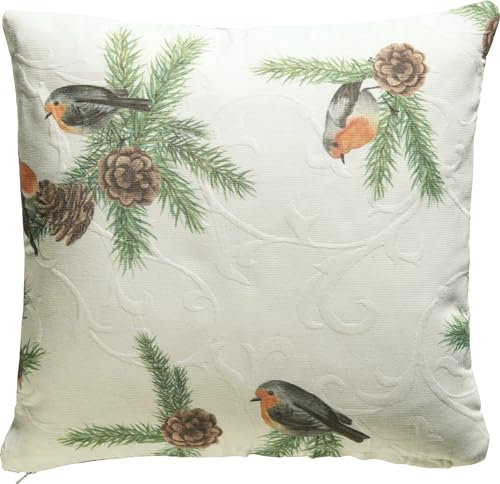 Erwin Müller Kissenhülle Allover bügelfrei Natur-braun-grün Größe 40x40 cm