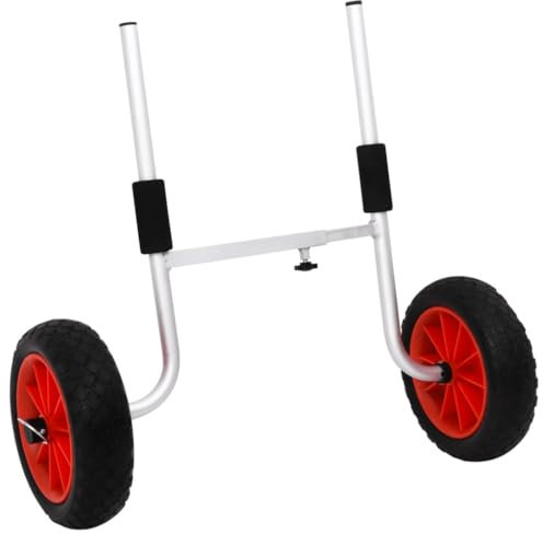 vidaXL Kajak Trolley, Kajakwagen Breitenverstellbar, Kanuwagen Schnell Abnehmbar, SUP Board Transportwagen mit Zurrgurt, 100kg Aluminium