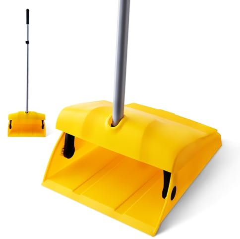 Yocada Recogedor comercial con cubierta resistente al viento para interiores y exteriores, para patio, garaje, vestíbulo, centro comercial, suelo, hogar, cocina, oficina, basura para el pelo de