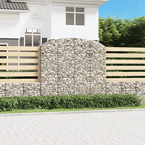 Xichuzi Gabione mit Hochbogen, Gabionenkörbe, Gabionen Hochbeet, Steinkorb, Gabionengitter, Drahtkorb Für Pflanzen, Kräuterspirale Für Garten, 200x50x180/200 cm Verzinktes Eisen