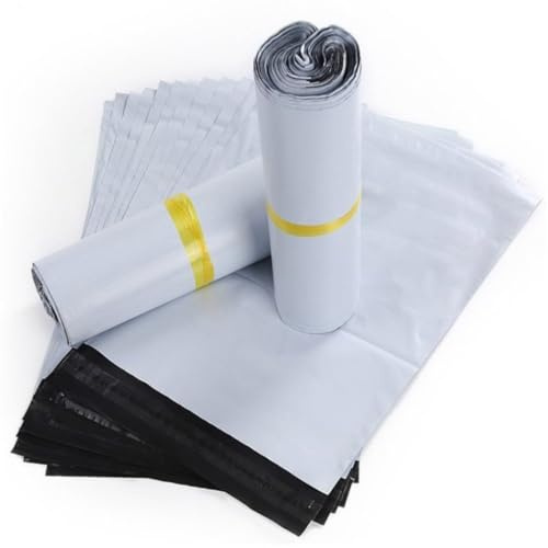 YIJIA | 100 Bolsas 35x45CM Polietileno Blancas para Envíos, Sobres de Correo, Bolsas de Plástico de Envío Autoadhesivas