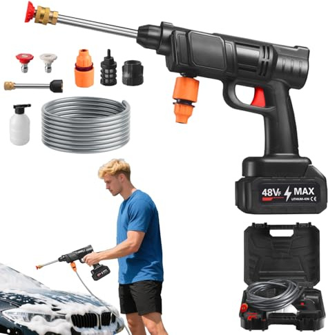 Idropulitrice Portatile - Idropulitrice Portatile Alimentata A Batteria - Macchina Pulitrice Ricaricabile per Auto Casa Giardino