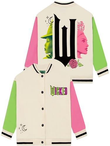 Wicked Baseballjacka, Glinda Och Elphaba Varsityjacka För Flickor, Bomullsjackor För Flickor, Benfärgad 140