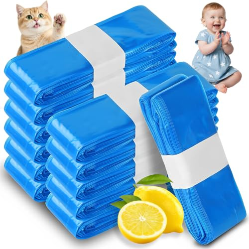 Pack of 12 Refill Cassettes for Cat Litter Disposal Bucket (Blue)