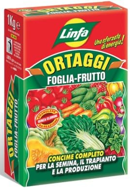 Ortaggi Foglia-Frutto Concime Completo per Semina, Trapianto e Produzione, Micro Granuli, 1 kg