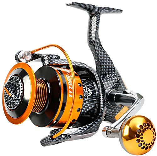 Carretes de pesca Sougaiylang: 12 + 1 BB, carretes de pesca ligeros y suaves, potente arrastre de fibra de carbono, pesca en agua salada y agua dulce