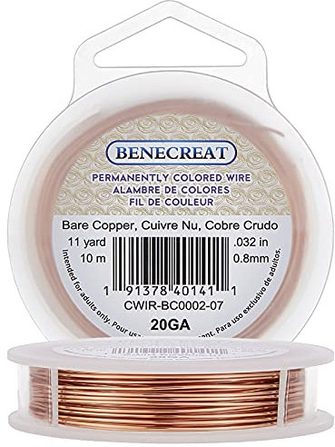 BENECREAT 20Gauge (0.8mm) Rohkupfer Unbeschichtetes Handwerk und Schmuckherstellung Draht für das Handwerk, der Schmuck bördelt, 10M/11Yard