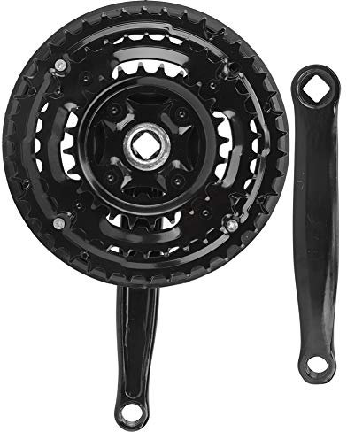 DAUERHAFT Fahrradkurbel, Pedale aus Stahl mit hohem Kohlenstoffgehalt, Mountainbike-Pedale mit Variabler Geschwindigkeit, mit Kettenabdeckung, für Mountainbike mit 21/24/27 Gängen