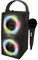 Lexibook iParty - Tragbarer Bluetooth-Lichtlautsprecher mit Mikrofon, Stereoanlage, Lichteffekten, Karaoke, Kabelloser, USB, SD-Karte, Akku, Schwars, BTP180BKZ