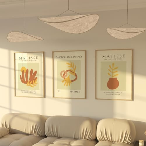 ZoeyAustin® Affischset med 3 st dubbelsidiga konsttryck, DIN A3 (30 x 42 cm), snygg väggaffisch, 6 väggmålningar, dubbelsidiga bilder (Matisse 3, utan ram – DIN A3)