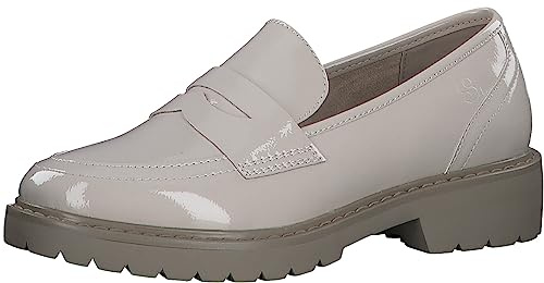 s.Oliver Mocassins pour Femme sans Talon laqué élégant, Couleur : Beige, 37 EU