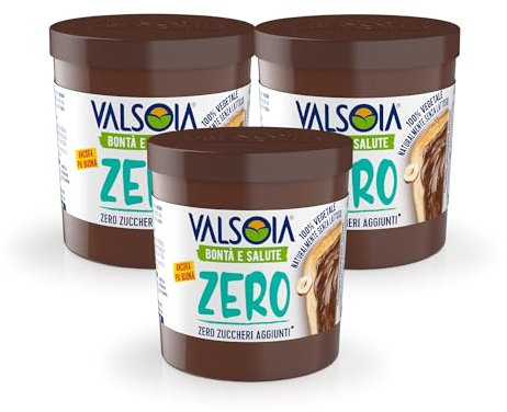 Valsoia - Crema Vegetal de Avellanas con Cacao y Avena, 100% Vegetal, Sin Gluten ni Aceite de Palma, Naturalmente Sin Lactosa, Ideal para Veganos, Sin Azúcares Añadidos, 3 x 200 g