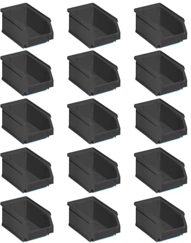 Tayg Pack 15 Gavetas de Plastico Apilables nº52 (No alimentaria) - Organizador de Tornillos, Cajones, Caja de Almacenamiento, Cubetas de Plastico Rectangulares, 23,6x16x13 cm