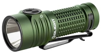 OLIGHT Baton Turbo liten ficklampa 1000 lumen upp till 510 meters räckvidd Uppladdningsbar handlampa med intelligent display, 50 dagars drifttid, 91 g Minificklampa med 5 ljuslägen Green