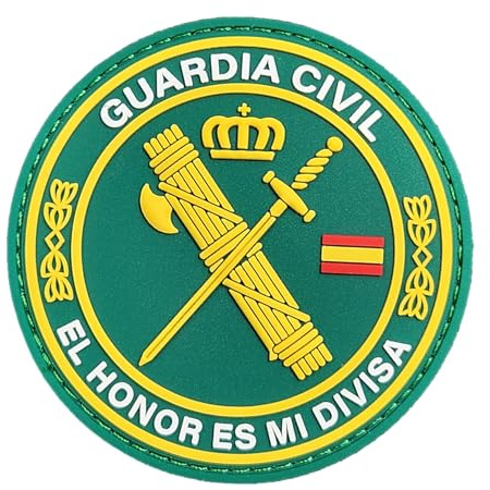 Écusson PVC GUARDIA CIVIL Phosphorescent Patch 3D PVC Scratch Hook Loop 80 mm | Broche patch MILITAIRE 3D pour sacs à dos militaires | Idéal outdoor, randonnée, survie, airsoft | TS-PTCH-GC