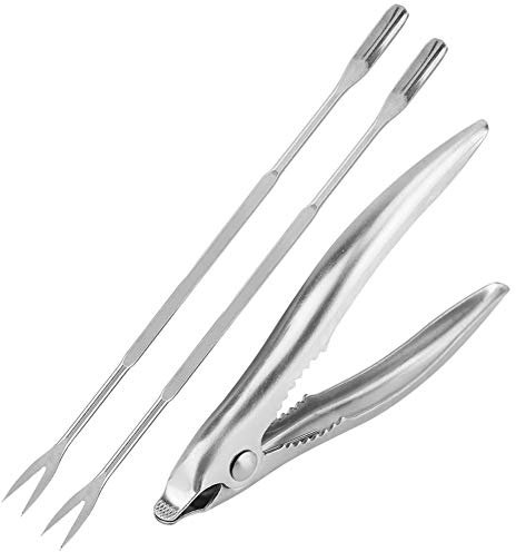 Aragosta in Acciaio Inossidabile Cracker di Granchio di Aragosta, Forchette di Pesce Dadite da Cucina Apri Gadget con Rientranze Seghettate per Impugnatura, Facile da Pulire e
