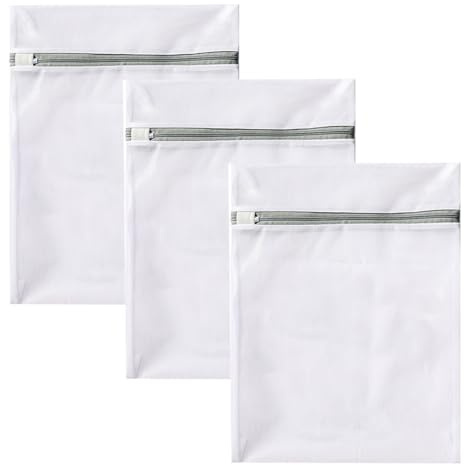 3PCS Mesh Laundry Bags, Durable Fine Net Wash Bags | Mesh Laundry Bag for Washing Machine,Laundry Bags with Zips,Reusable Wash Bag Delicates Wash Bag for Clothes Socks Underwear