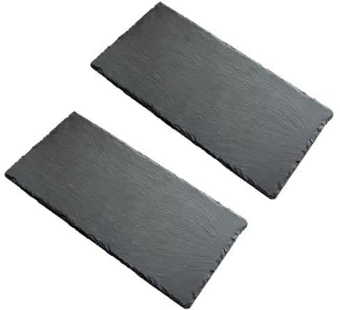 HIAKDOFT 2 Piezas Platos de Pizarra Aislantes para Sushi y Postres de Unidades Negras Bandejas Prácticas y para Servir y Exhibir Alimentos