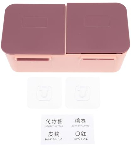 TEHAUX Cotton Swabs Box Cosmetic Pad Holder Wall Mount with Lid Waterproof Hips Material Lightweight for Bathroom and Toilet Organiser