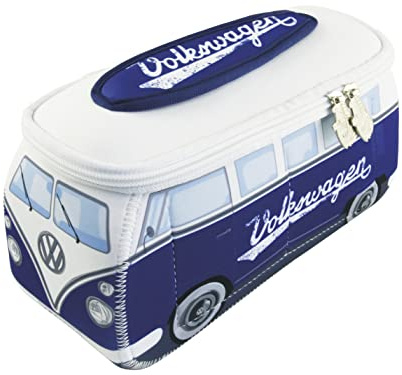 BRISA VW Collection - Trousse en néoprène Universelle pour Maquillage, cosmétiques, Produits d'hygiène, Stylo (Combi T1 Bus) - (Bleu/Petit)